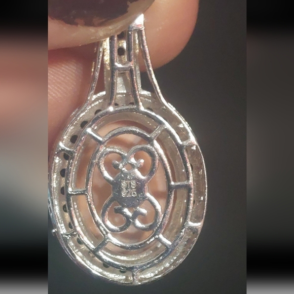 Pink opal and amethyst or rhodolite accent 925 pendant - Picture 9 of 12